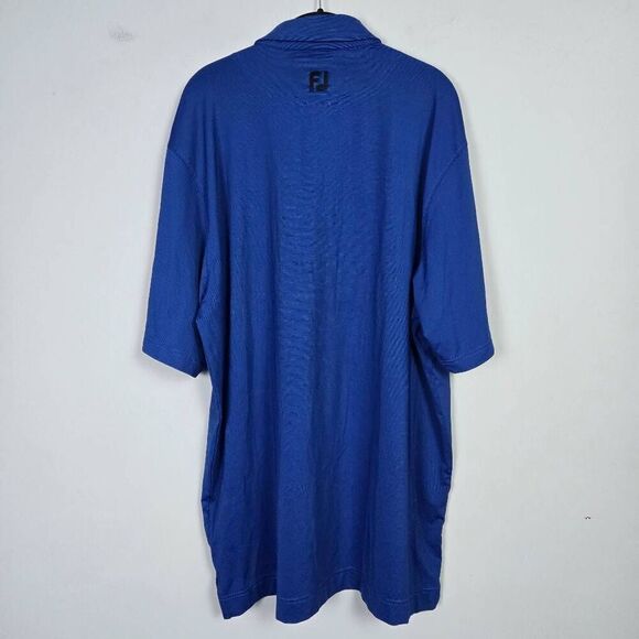 Footjoy Mens Performance Golf Polo Shirt Size XL Blue Stretch Preppy Sporty Logo - Picture 2 of 6